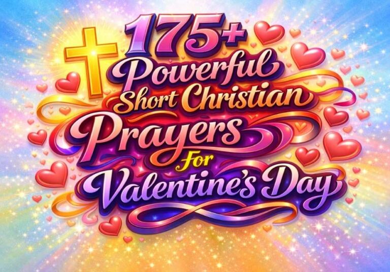 Christian Valentine’s Day prayers 3D calligraphy design with glowing cross and hearts on bright colorful background.