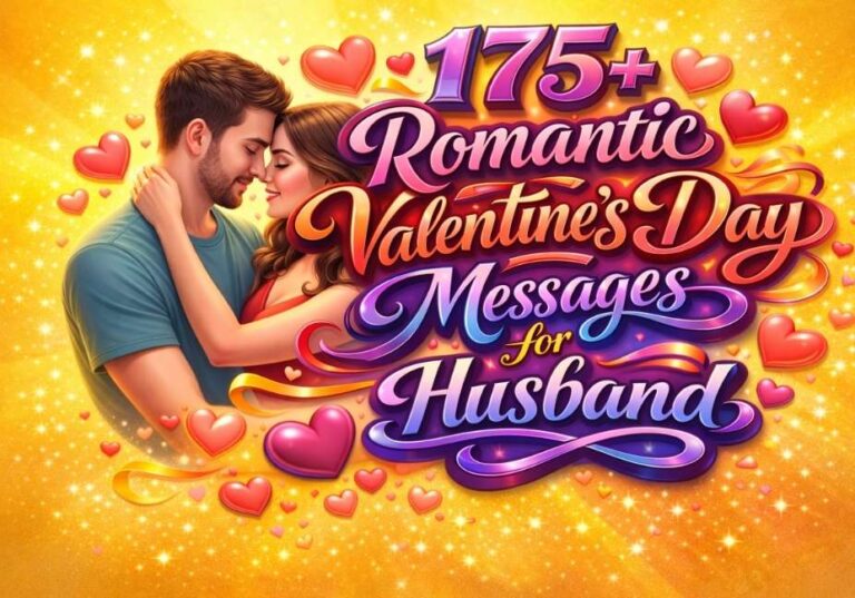 Romantic couple Valentine’s Day messages for husband 3D calligraphy design on bright yellow background.