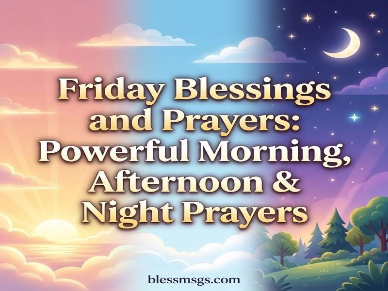 Split illustration showing a warm sunrise on the left and a starry crescent moon night sky on the right over a peaceful landscape