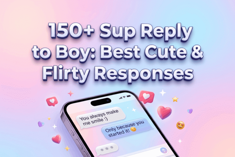 150+ Sup Reply to Boy: Best Cute & Flirty Responses